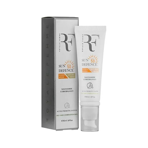 کرم ضد آفتاب رنگی بژ طبیعی فیوژن واتر پوست خشک SPF50 آر اف 50 میل