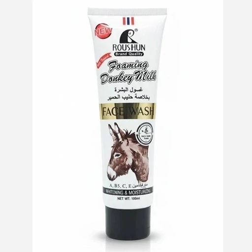 فوم شستشوی صورت شیر الاغ روشان روشن کننده ویتامینه قدرت پاک کننده بالا و ضد جوش و لک 100ML