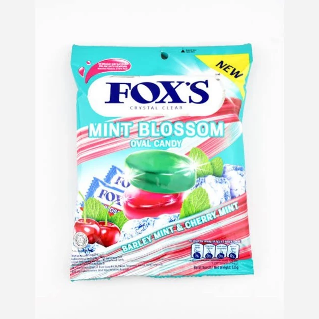 آبنبات فاکس ساوریا نعنا و گیلاس 125 گرمی savoria foxs mint blossom