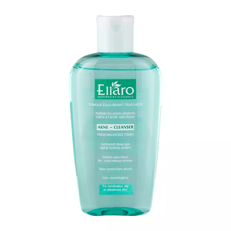 تونر پاک کننده صورت الارو مناسب پوست چرب 200 میل Ellaro facial cleansing toner for oily skin 200 ml