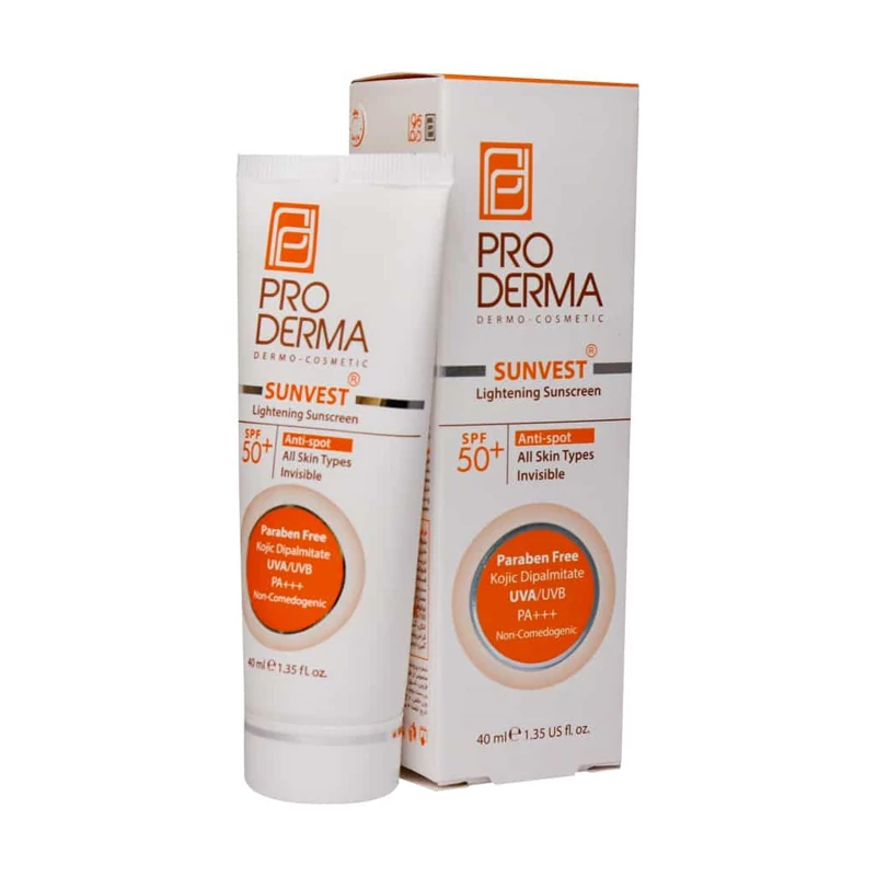 ضدآفتاب بی رنگ آقایان پرودرما SPF50 حجم 40گرم