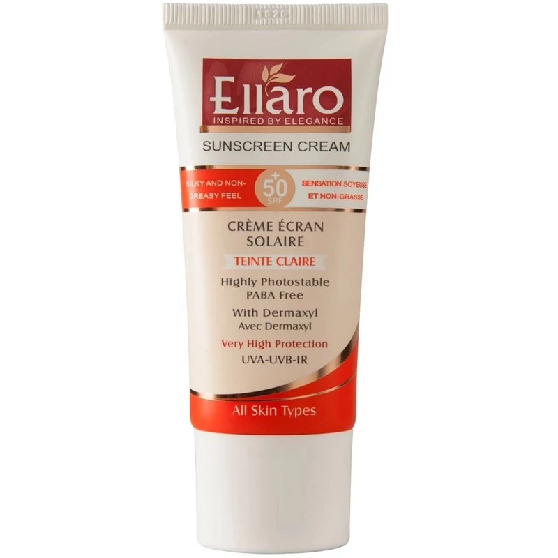 کرم ضد آفتاب رنگی الارو spf50 مدل TEINTE CLAIRE مناسب پوست های چرب تحت لیسانس حجم 40 میلی لیتر
