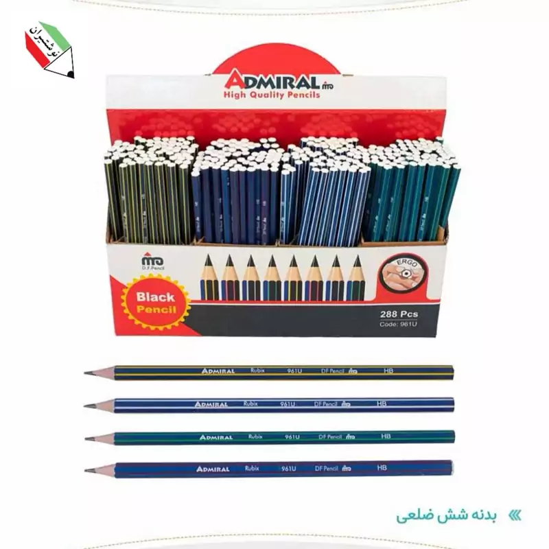 مداد مشکی شش ضلعی بدنه ام دی اف روبیکس ادمیرال 1745