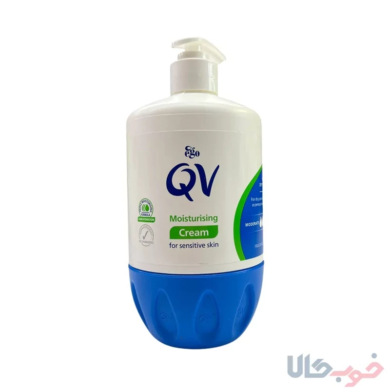 کرم کیو وی مرطوب کننده پمپی مدل Moisturising حجم 500 گرم /ضمانت اصالت بانوکالا