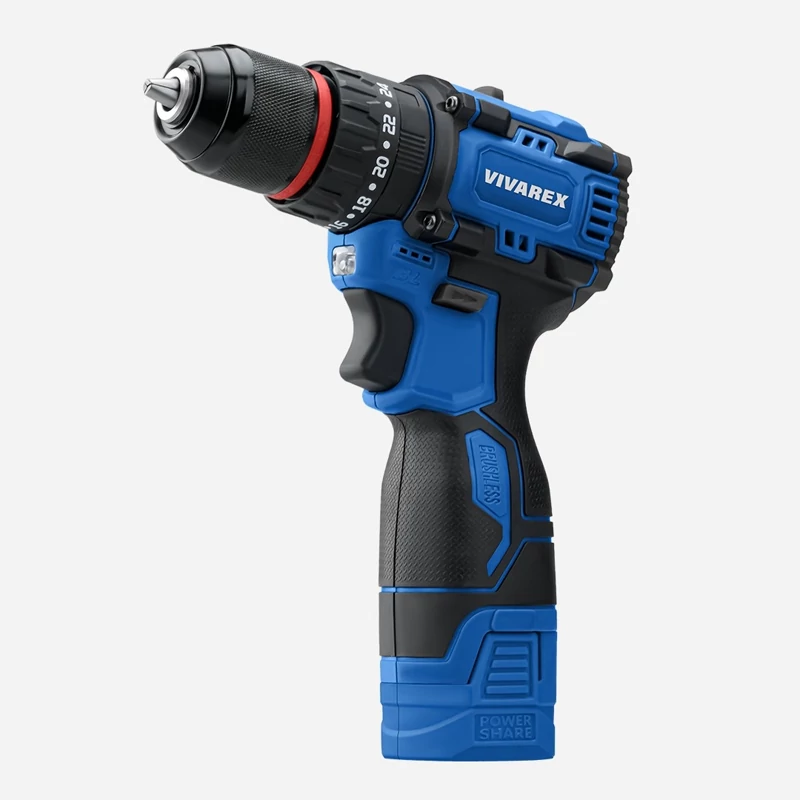 دریل شارژی 16 ولت براشلس دوباتری ویوارکس مدل VR1608-BLX .