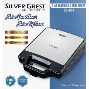 ساندویچ ساز و گریل 2 کاره سیلور گرست مدل SG-803 توان 1400 وات