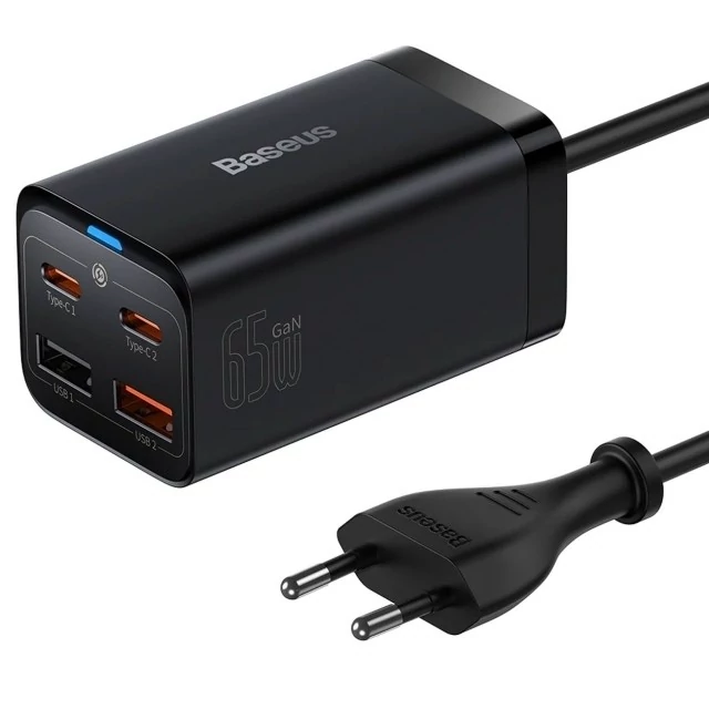 شارژر رومیزی فست 2 تایپ سی و 2 یواس بی 65 وات بیسوس GaN3 Pro Baseus