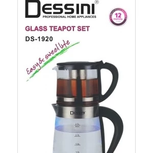 چای ساز روهمی دسینی DS-1920 کتری پیرکس لیتری 2.5 قوری شیشه ای