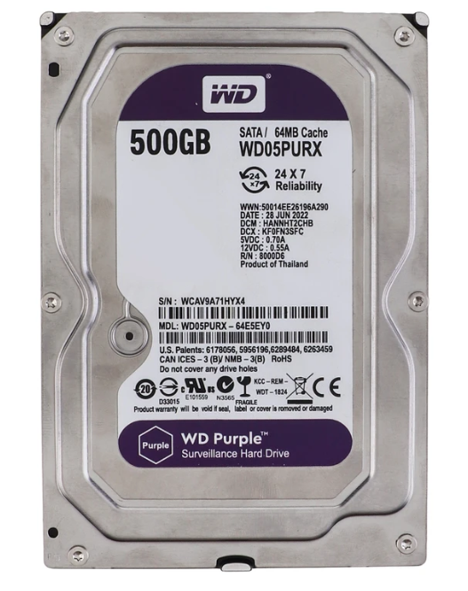 هارد دیسک اینترنال وسترن دیجیتال مدل WD05PURX ظرفیت 500 گیگابایت