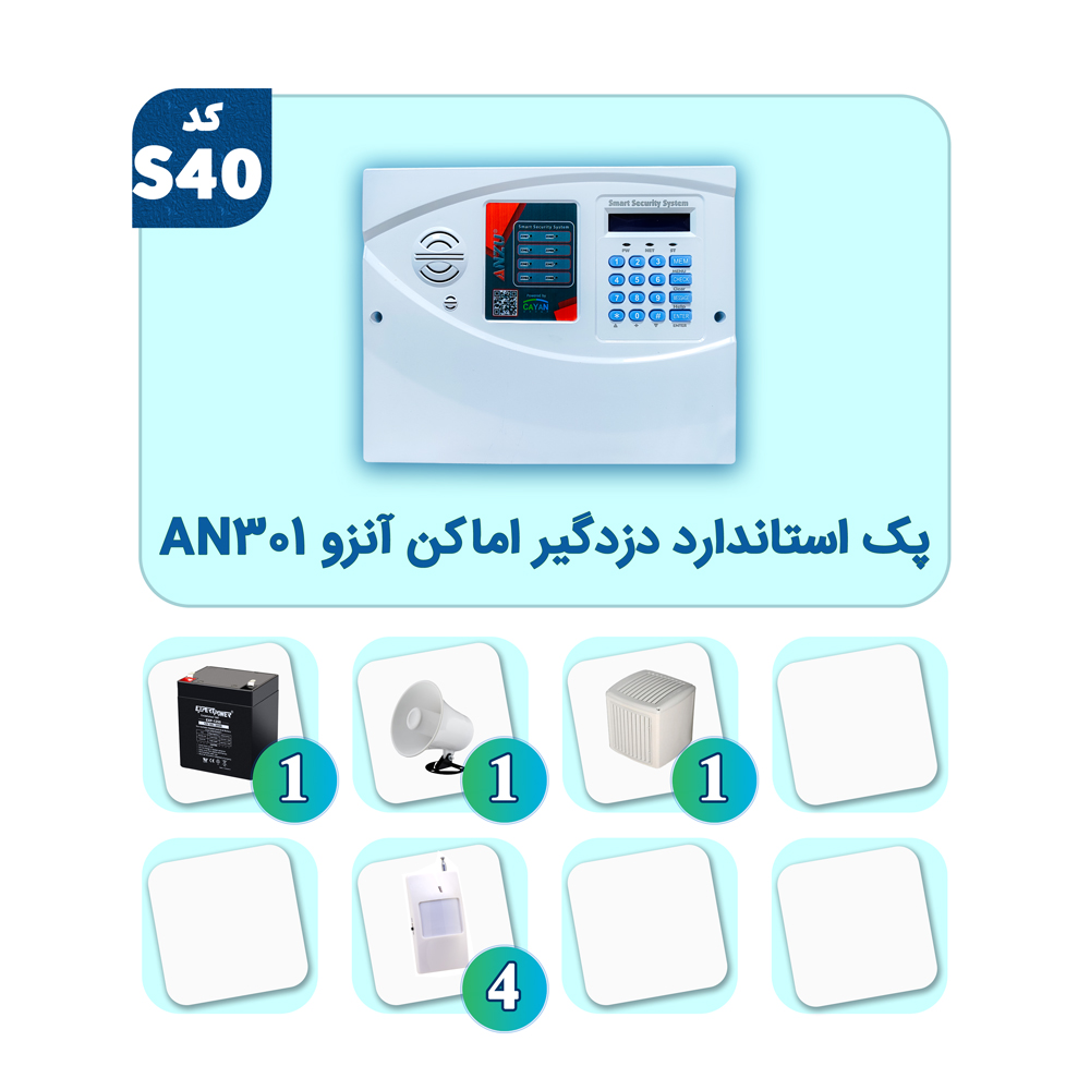 پک استاندارد دزدگیر اماکن آنزو AN-301 مدل S40