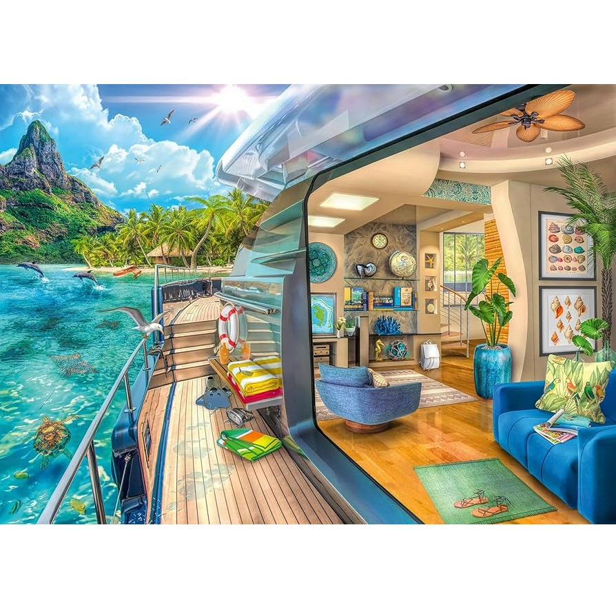پازل 1000 تکه راونزبرگر مدل Tropical Island Charter کد 12000413 مناسب برای 14 سال به بالا