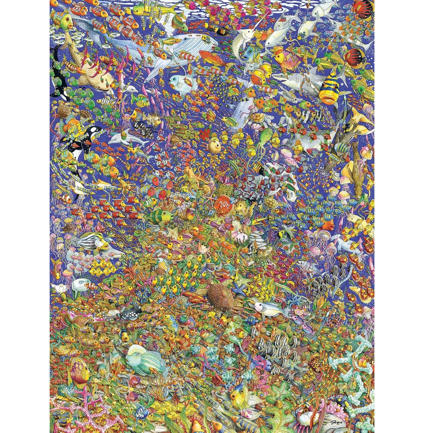 پازل 1500 تکه راونزبرگر مدل Many colorful fish کد 12000436 مناسب برای 14 سال به بالا