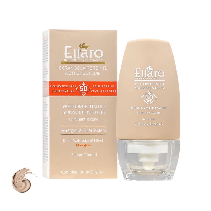 فلوئید ضد آفتاب رنگی صورت الارو SPF 50 مدل WetForce UL محافظت کننده UVA و UVB مناسب برای پوست چرب و مختلط حجم 50 میلی...