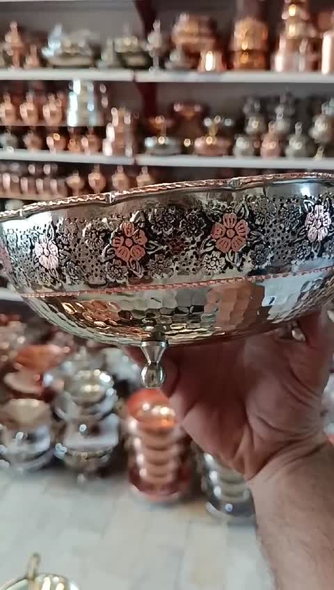 آجیل خوری مسی گلبرگ کروم الماس تراش نانو