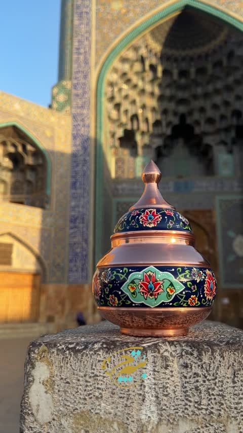 قندان مس و پرداز سایز17 به همراه جعبه مخمل هدیه ای