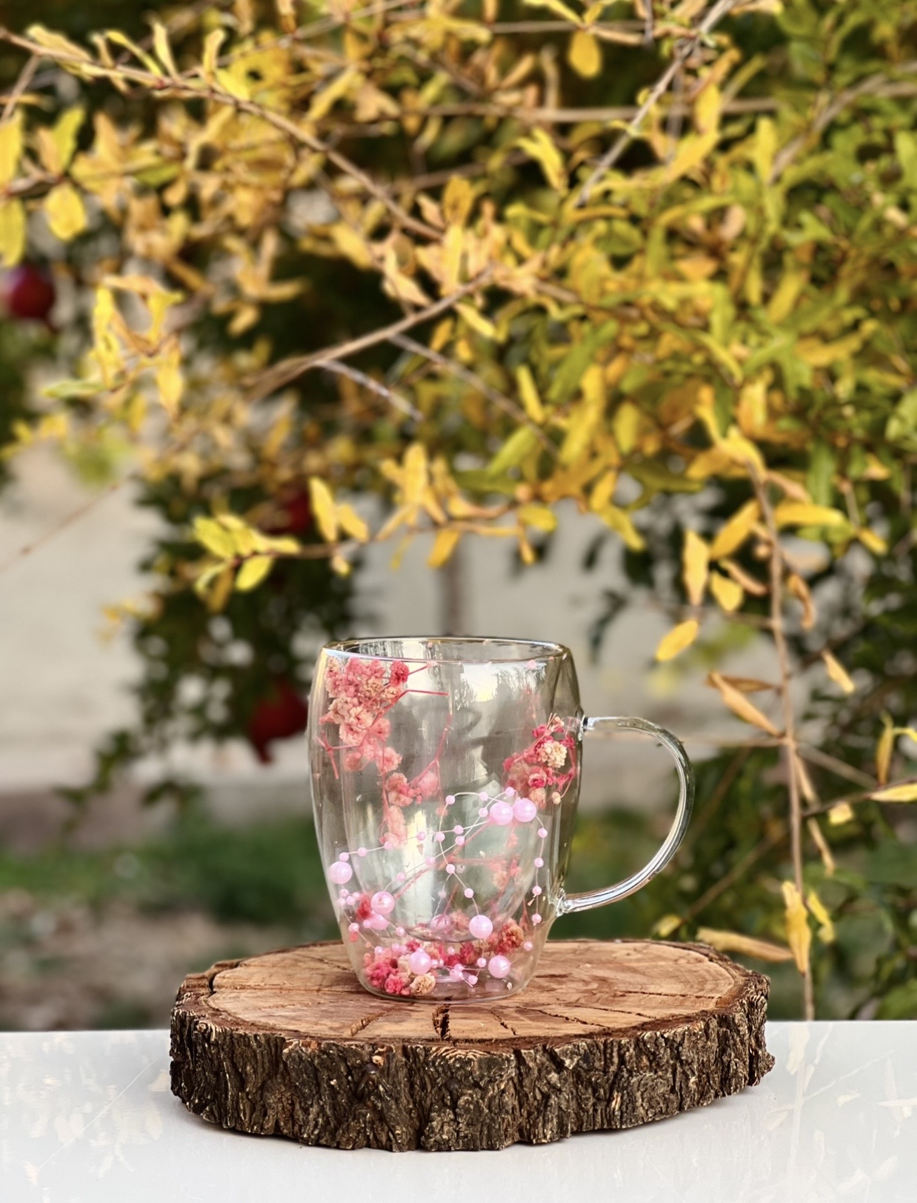 لیوان پیرکس گلدار