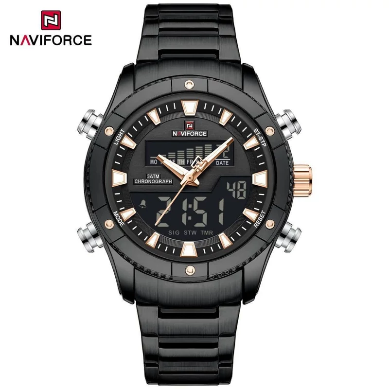 ساعت مچی مردانه عقربه ای و دیجیتال نیوی فورس NAVIFORCE مدل Nf9259 موتور ژاپنی