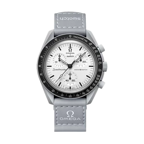 ساعت مچی مردانه و زنانه سواچ(SWATCH) مدل MOONSWATCH 1965 SO33M106 رنگ طوسی