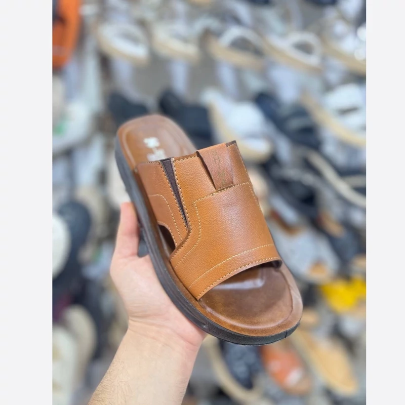 دمپایی مردانه شیما مدل اکو دمپایی طبی چرمی