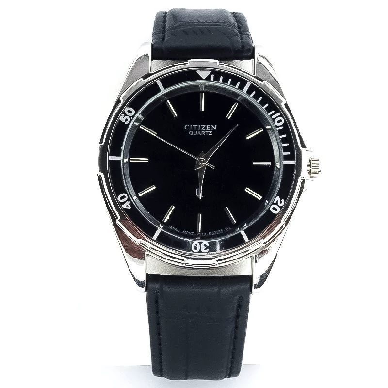 ساعت مچی بند چرمی سیتیزن CITIZEN K-12010 صفحه سفید