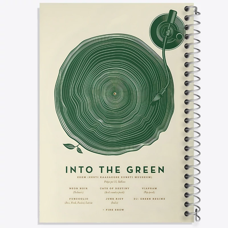 دفتر یادداشت 50 برگ خندالو طرح بازگشت به سبز (Into The Green) کد F14166