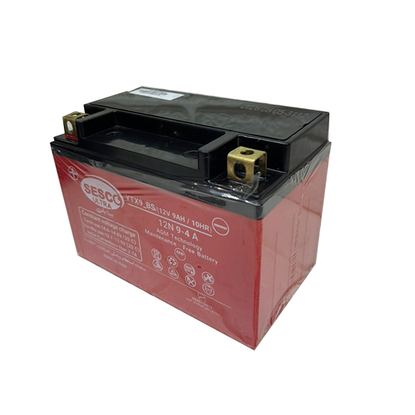 باتری موتور سیکلت مدل YTX9-BS ظرفیت 9 آمپر 12 ولت (پایه کوتاه)