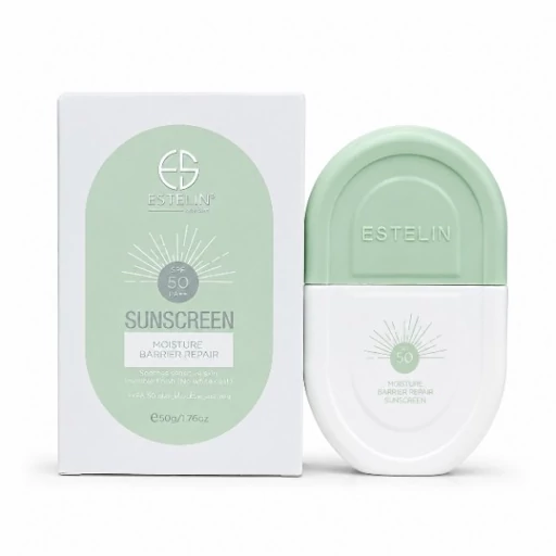 ضد آفتاب استلین سبز اورجینال حجم50 گرم spf50 بافت سبک و فاقد چربی ضد حساسیت و ترمیم کننده پوست