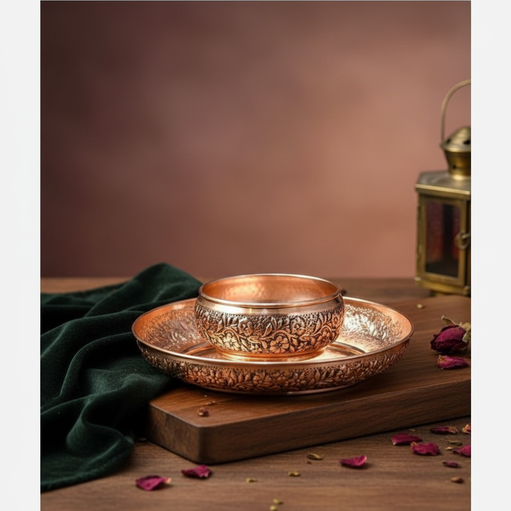 پیش دستی مسی نیلوفرنانو