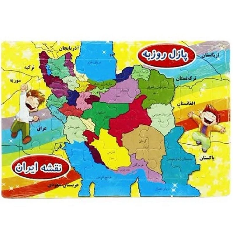 پازل نقشه ایران پشت وایت بردی