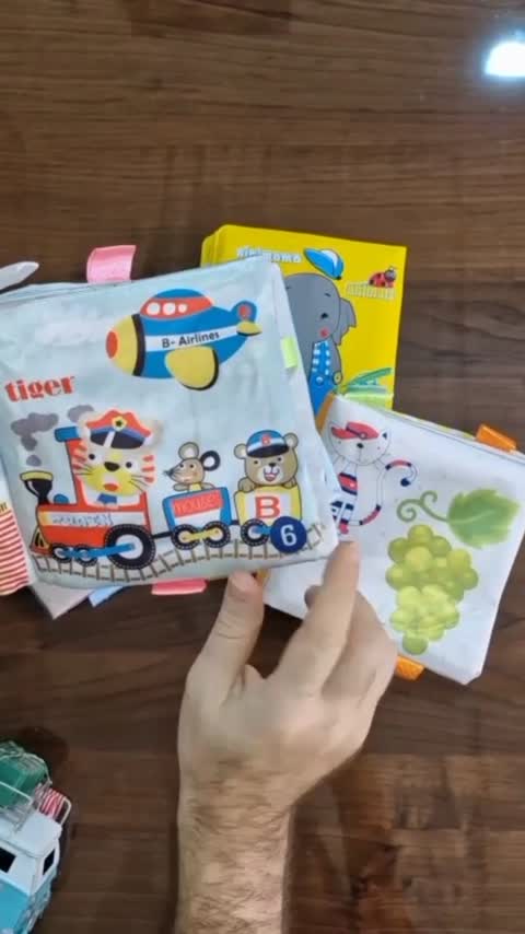 کتاب پارچه ای نوزاد حیوانات و میوه ها آموزشی سایز بزرگ 