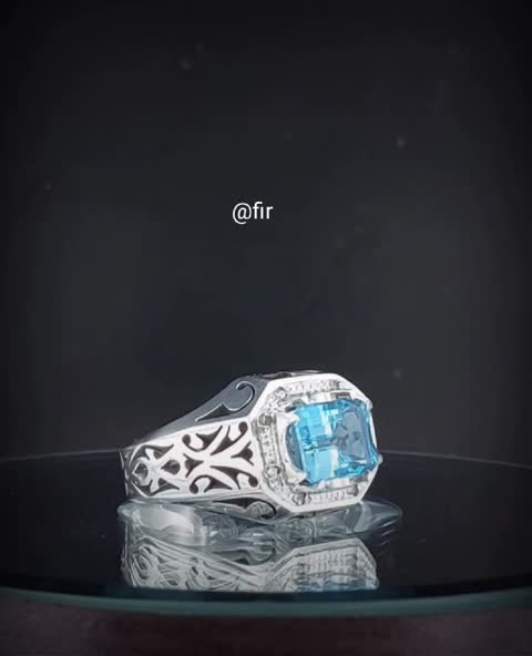 انگشتر نقره مردانه توپاز اصلی کد 4309