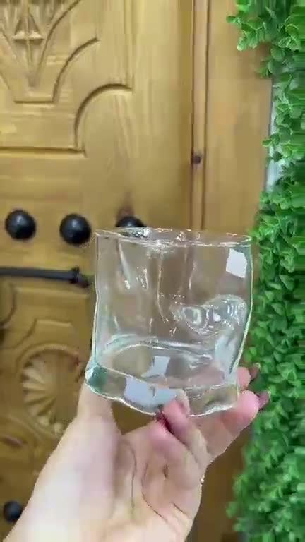 لیوان دفرمه صخره ای ، لب ساده ، محصول چین با شفافیت بالا ، ست 6 تایی