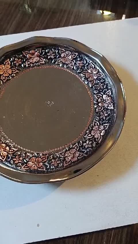 پیاله وپیش دستی مسی گلبرگ الماس تراش نانو