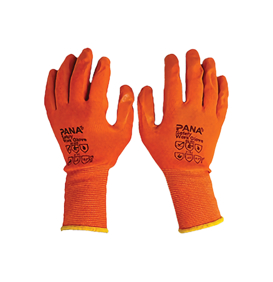 دستکش ژله ای نارنجی کارگری