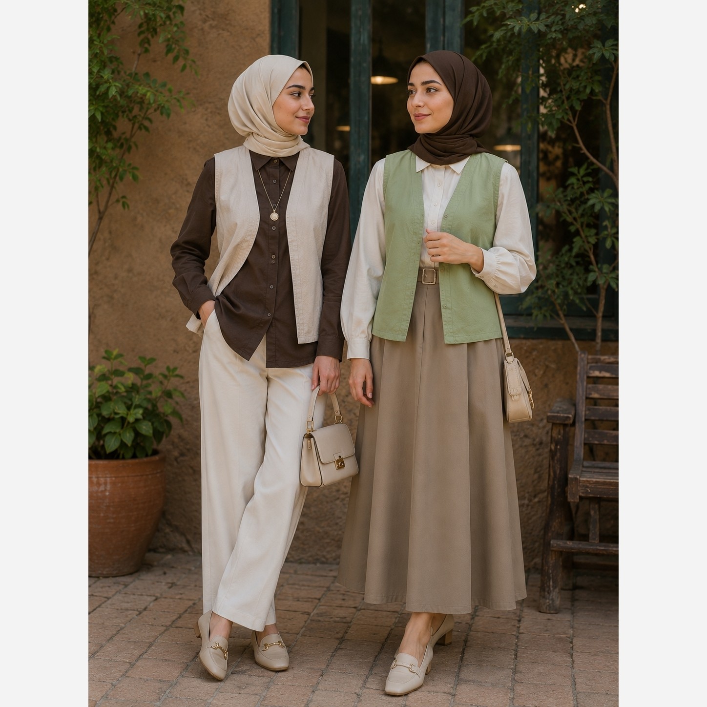 پوشاک زنانه وست ساده الیاف طبیعی