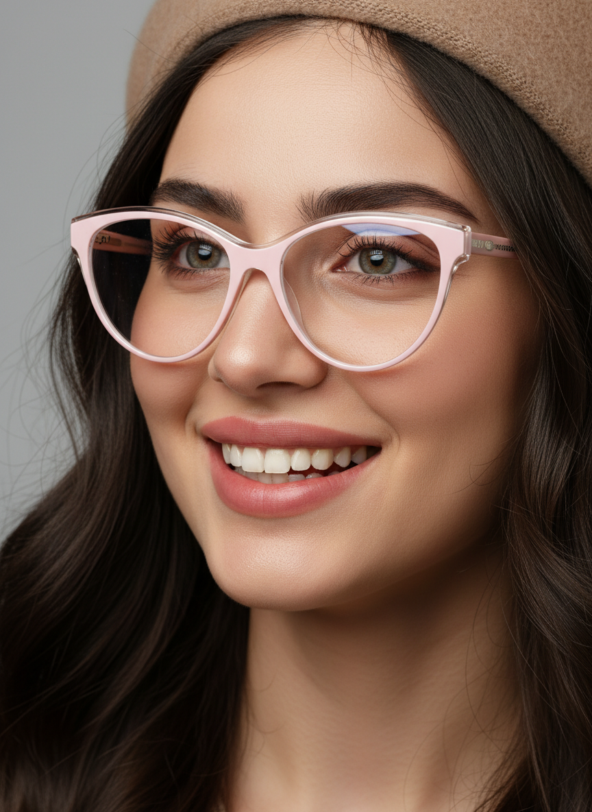 عینک طبی زنانه novo گربه ای صورتی