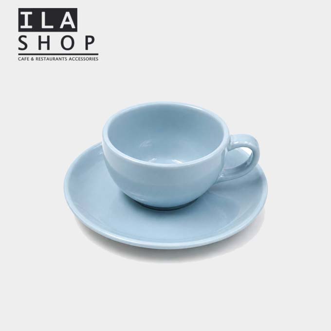 فنجان نعلبکی کاپوچینو آبی کد 2233 شش عددی ایلا