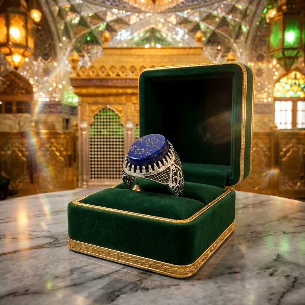 انگشتر نقره باسنگ لاجورد مردانه | خرید انگشتر لاجورد با جلوهای خاص و سلطنتی کد 5321