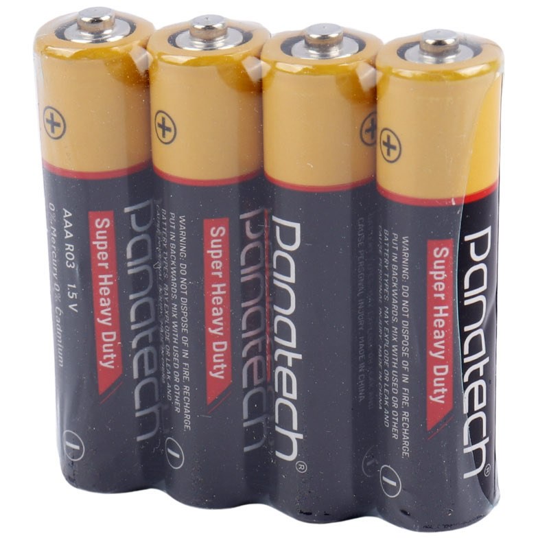باتری نیم قلمی پاناتک مدل Panatech Super Heavy duty R03 1.5V AAA بسته 4 عددی