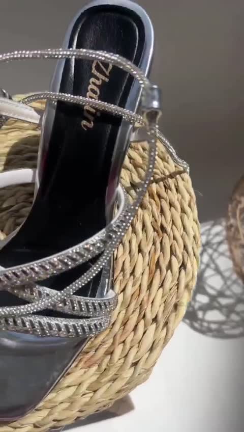 کفش مجلسی پاشنه ده سانت شیشه ای بندی بسیار شیک کد649