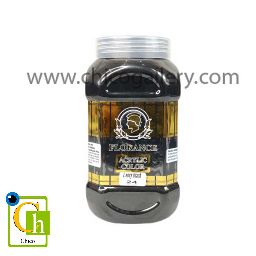 رنگ اکریلیک فلورانس 1 کیلو گرمی مشکی کد 24