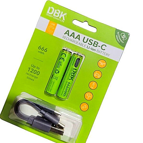 باتری نیم قلمی شارژی DBK USB کد 8770