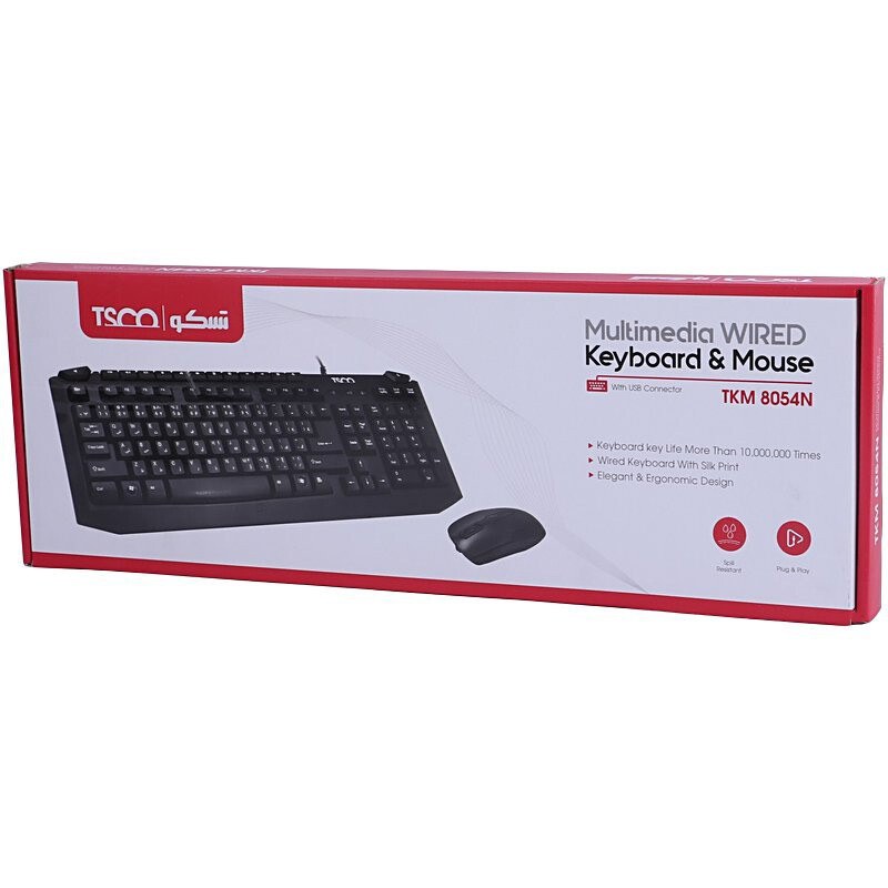 صفحه کلید و موس سیم دار تسکو مدل TKM 8054N