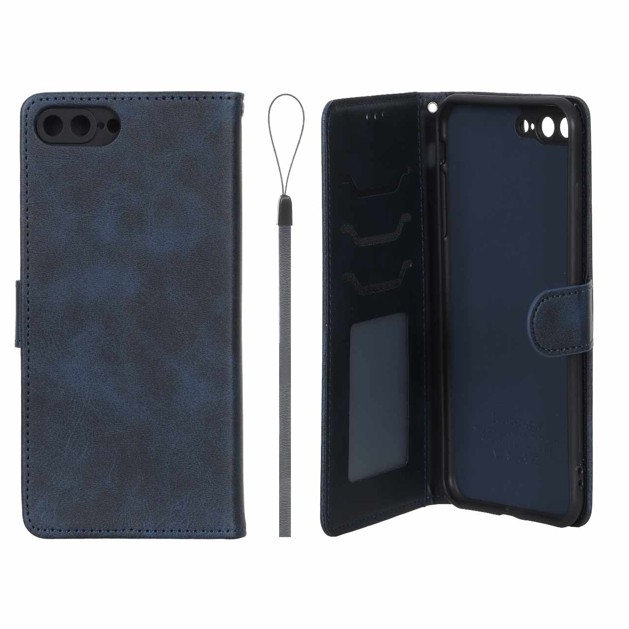 کیف موبایل مگنتی درجه یک داخل خز MNC Plus مدل Apple iPhone 7 Plus / iPhone 8 Plus - سرمه ای