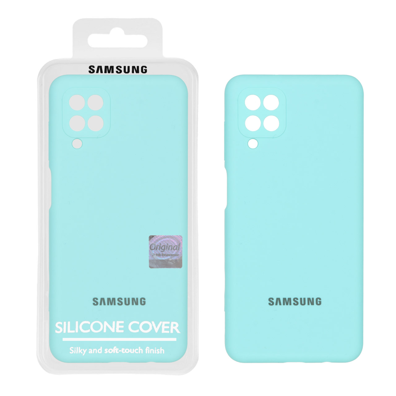 قاب سیلیکونی پاک کنی اورجینال Master Quality مدل Samsung Galaxy A12 / M12 / F12 - سبزآبی (پک دار)
