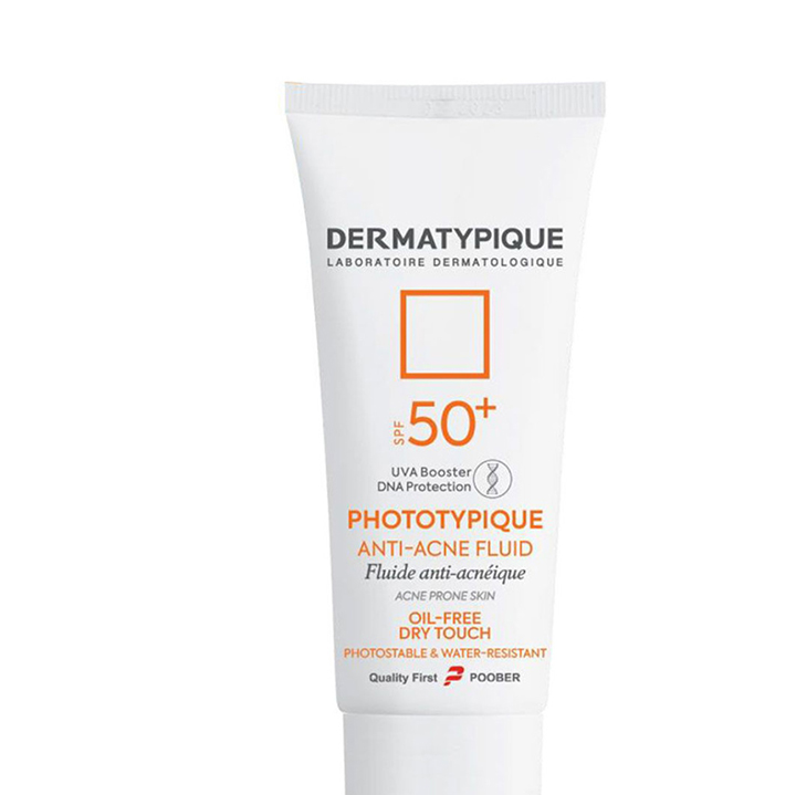 فلوئید ضد آفتاب درماتیپیک مناسب پوست چرب و جوش دار مدل Phototypique با Spf+50 حجم 40 میلی لیتر