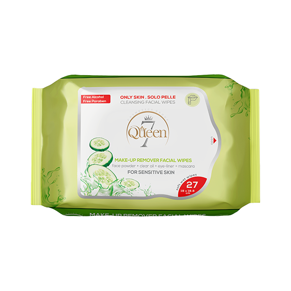 دستمال مرطوب سون کوئین مدل خیار مناسب پوست حساس بسته 27 عددی پک 3 عددی