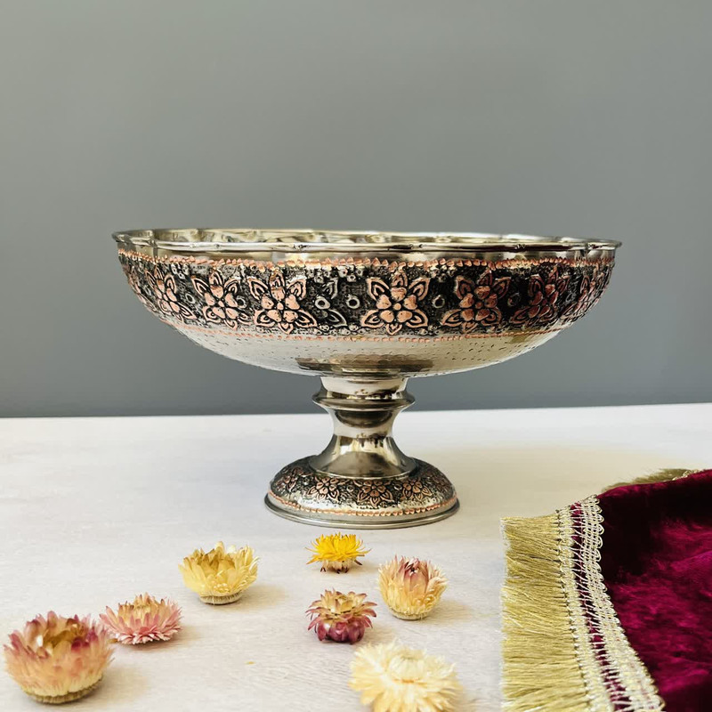 میوه خوری مسی مدل قلم زنی کد ZH320.18 صبا مس زنجان