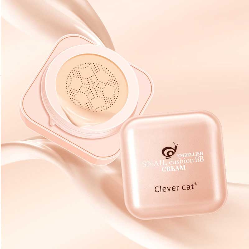 کوشن بی بی کرم حلزون کلور کت همراه پد قارچی Clever Cat Snail Cushion BB CREAM