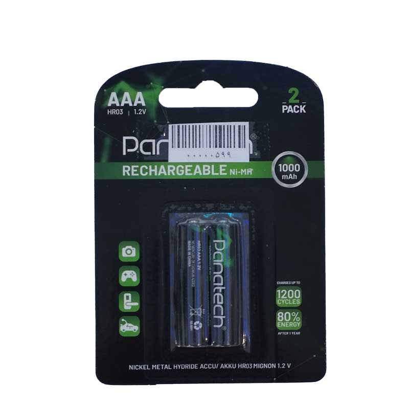 باتری دوتایی نیم قلمی شارژی Panatech
